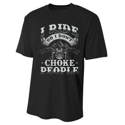 Funny Motorcycle Lover Motorbike Rider Performance Sprint T-Shirt