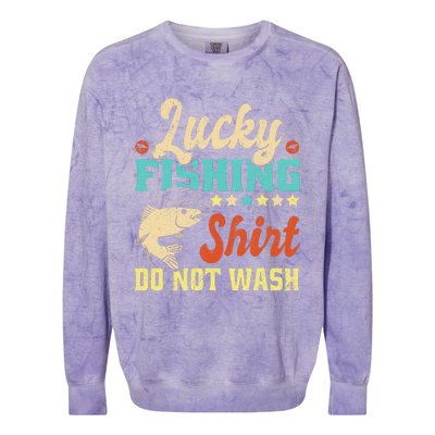 Funny My Lucky Fishing dad Colorblast Crewneck Sweatshirt