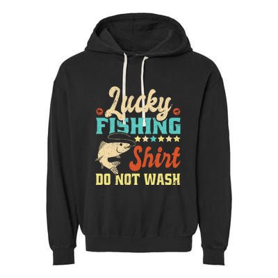 Funny My Lucky Fishing dad Garment-Dyed Fleece Hoodie