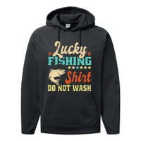 Funny My Lucky Fishing dad Performance Fleece Hoodie