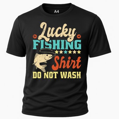 Funny My Lucky Fishing dad Cooling Performance Crew T-Shirt