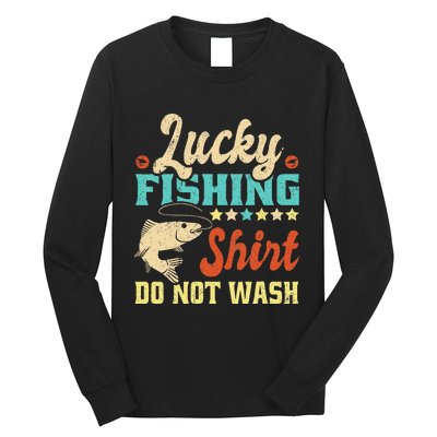 Funny My Lucky Fishing dad Long Sleeve Shirt