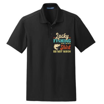 Funny My Lucky Fishing dad Dry Zone Grid Polo