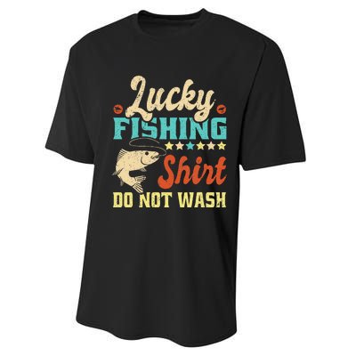 Funny My Lucky Fishing dad Performance Sprint T-Shirt