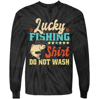 Funny My Lucky Fishing dad Tie-Dye Long Sleeve Shirt