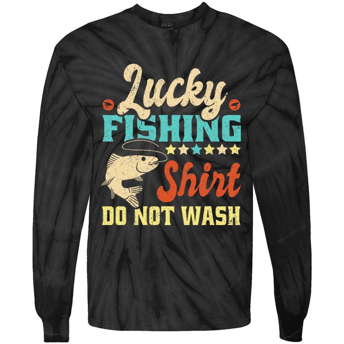 Funny My Lucky Fishing dad Tie-Dye Long Sleeve Shirt