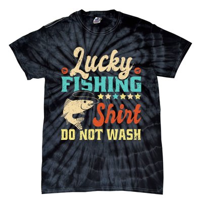 Funny My Lucky Fishing dad Tie-Dye T-Shirt