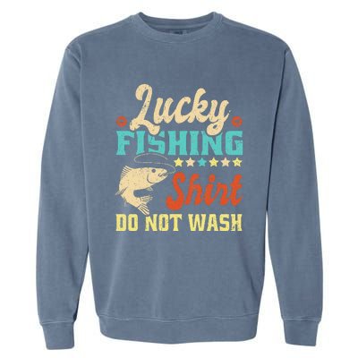 Funny My Lucky Fishing dad Garment-Dyed Sweatshirt