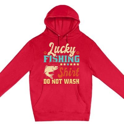 Funny My Lucky Fishing dad Premium Pullover Hoodie