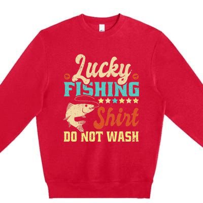 Funny My Lucky Fishing dad Premium Crewneck Sweatshirt