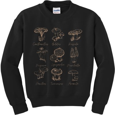 Fungi Mushroom Lover Mycology Vintage Goth Style Kids Sweatshirt