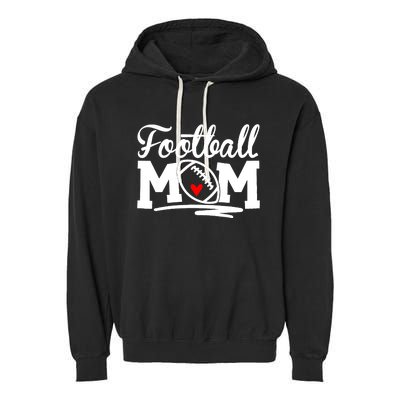 Football Mom Leopard Football Love Football Player Garment-Dyed Fleece Hoodie