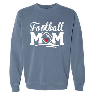 Football Mom Leopard Football Love Football Player Garment-Dyed Sweatshirt