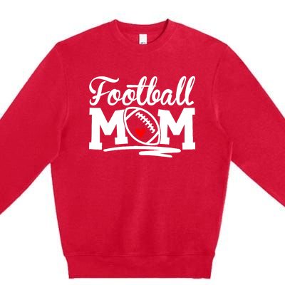 Football Mom Leopard Football Love Football Player Premium Crewneck Sweatshirt