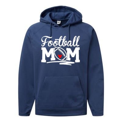 Football Mom Leopard Football Love Football Player Performance Fleece Hoodie