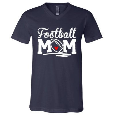 Football Mom Leopard Football Love Football Player V-Neck T-Shirt