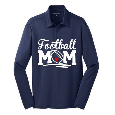 Football Mom Leopard Football Love Football Player Silk Touch Performance Long Sleeve Polo