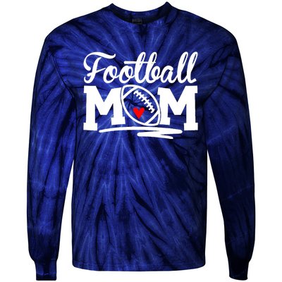 Football Mom Leopard Football Love Football Player Tie-Dye Long Sleeve Shirt