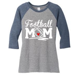 Football Mom Leopard Football Love Football Player Women's Tri-Blend 3/4-Sleeve Raglan Shirt