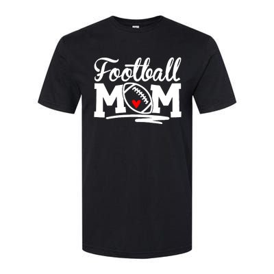 Football Mom Leopard Football Love Football Player Softstyle CVC T-Shirt