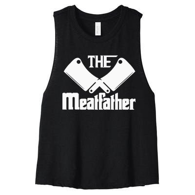 Funny Meat Lover BBQ Steak Barbecue Beef Cow Grilling Women's Racerback Cropped Tank