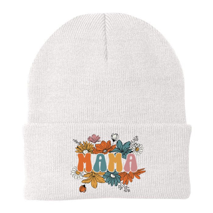 Floral Mama Life Thankful Mama Fall Thanksgiving Mothers Day Knit Cap Winter Beanie