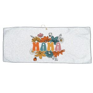 Floral Mama Life Thankful Mama Fall Thanksgiving Mothers Day Large Microfiber Waffle Golf Towel