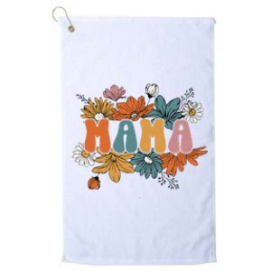 Floral Mama Life Thankful Mama Fall Thanksgiving Mothers Day Platinum Collection Golf Towel