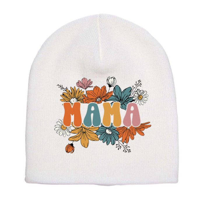 Floral Mama Life Thankful Mama Fall Thanksgiving Mothers Day Short Acrylic Beanie