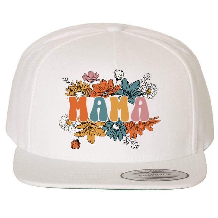 Floral Mama Life Thankful Mama Fall Thanksgiving Mothers Day Wool Snapback Cap