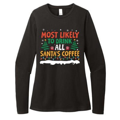 Funny Most Likely To All SantaS Coffee Christmas Gift Womens CVC Long Sleeve Shirt