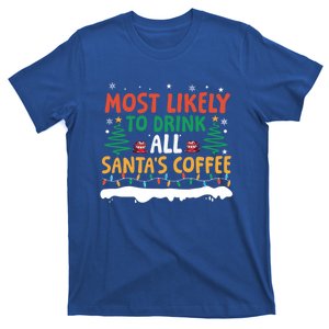 Funny Most Likely To All SantaS Coffee Christmas Gift T-Shirt