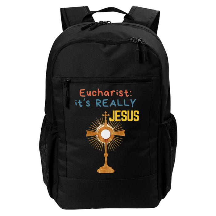 Front My Lord Monstrance Back Eucharist ItS Really Jesus Backpack