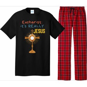 Front My Lord Monstrance Back Eucharist ItS Really Jesus Pajama Set