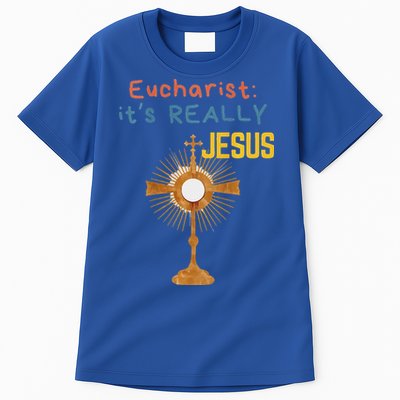 Front My Lord Monstrance Back Eucharist ItS Really Jesus Tall T-Shirt