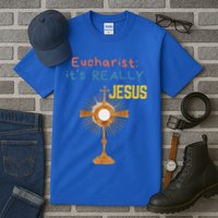Front My Lord Monstrance Back Eucharist ItS Really Jesus Tall T-Shirt