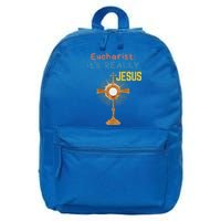 Front My Lord Monstrance Back Eucharist ItS Really Jesus 16 in Basic Backpack