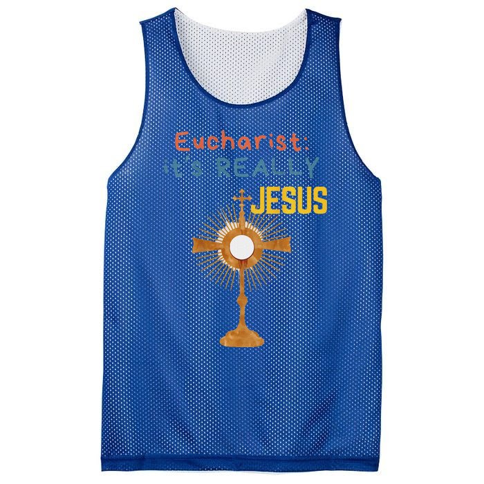 Front My Lord Monstrance Back Eucharist ItS Really Jesus Mesh Reversible Basketball Jersey Tank