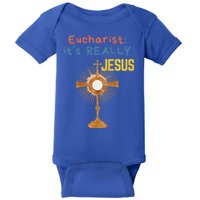 Front My Lord Monstrance Back Eucharist ItS Really Jesus Baby Bodysuit