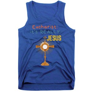 Front My Lord Monstrance Back Eucharist ItS Really Jesus Tank Top