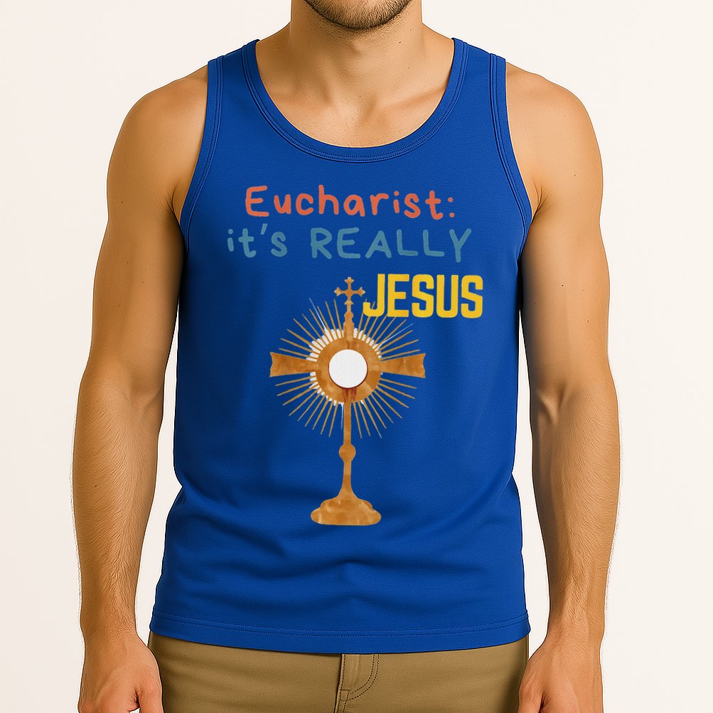 Front My Lord Monstrance Back Eucharist ItS Really Jesus Tank Top