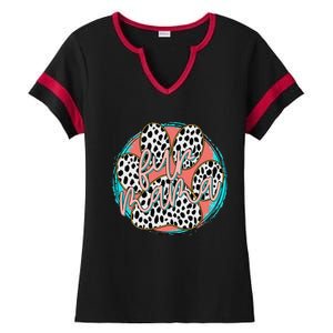 Fur Mom Leopard Dog Lover Cute Funny Pregnancy Ladies Halftime Notch Neck Tee