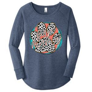 Fur Mom Leopard Dog Lover Cute Funny Pregnancy Women's Perfect Tri Tunic Long Sleeve Shirt