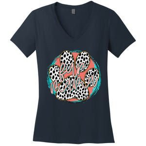 Fur Mom Leopard Dog Lover Cute Funny Pregnancy Women's V-Neck T-Shirt