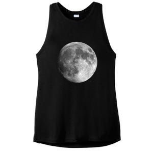 Full Moon Luna Astronomy Space Galaxy Stars Ladies PosiCharge Tri-Blend Wicking Tank