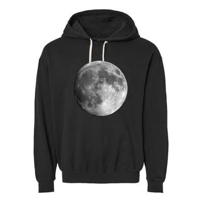 Full Moon Luna Astronomy Space Galaxy Stars Garment-Dyed Fleece Hoodie