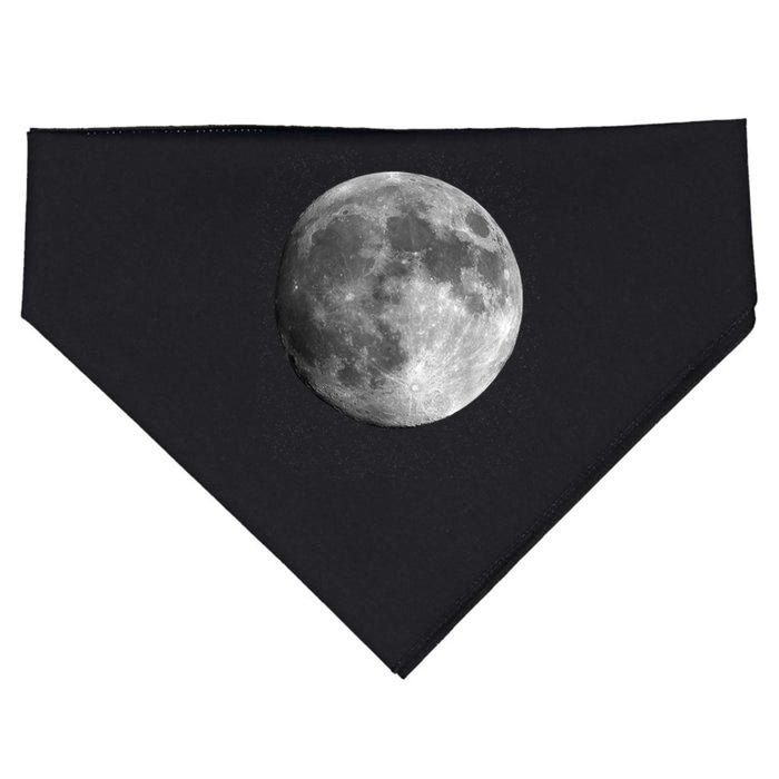 Full Moon Luna Astronomy Space Galaxy Stars USA-Made Doggie Bandana