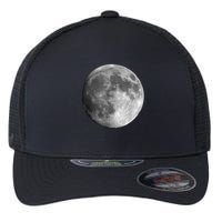 Full Moon Luna Astronomy Space Galaxy Stars Flexfit Unipanel Trucker Cap