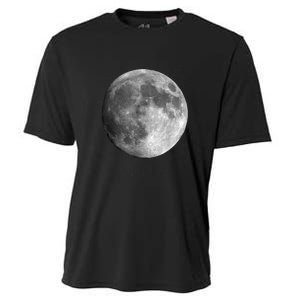 Full Moon Luna Astronomy Space Galaxy Stars Cooling Performance Crew T-Shirt