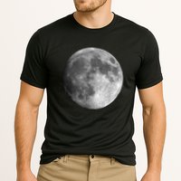 Full Moon Luna Astronomy Space Galaxy Stars Cooling Performance Crew T-Shirt